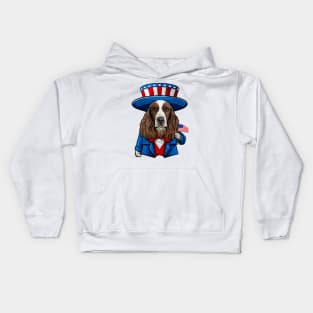 Fourth of July English Springer Spaniel Kids Hoodie